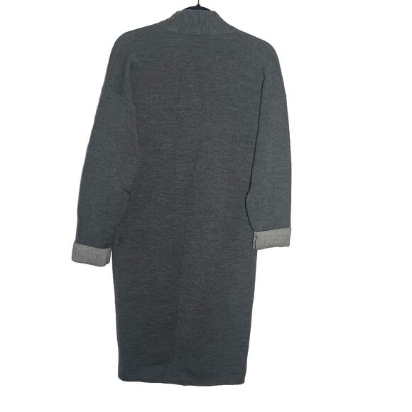 Theory Cardigan Women’s Small Armelle Evian Gray Open Front Wool Blend Sweater - Picture 2 of 8